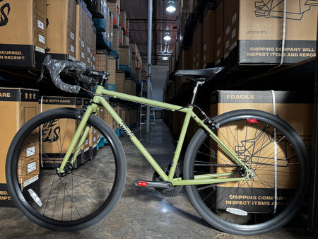 product #1249 - 4130 Single Speed / Fixed-Gear | Matte Olive / Drops (Size 46cm, Open-Box / Like-New)