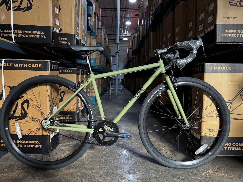 #1249 - 4130 Single Speed / Fixed-Gear | Matte Olive / Drops (Size 46cm, Open-Box / Like-New)