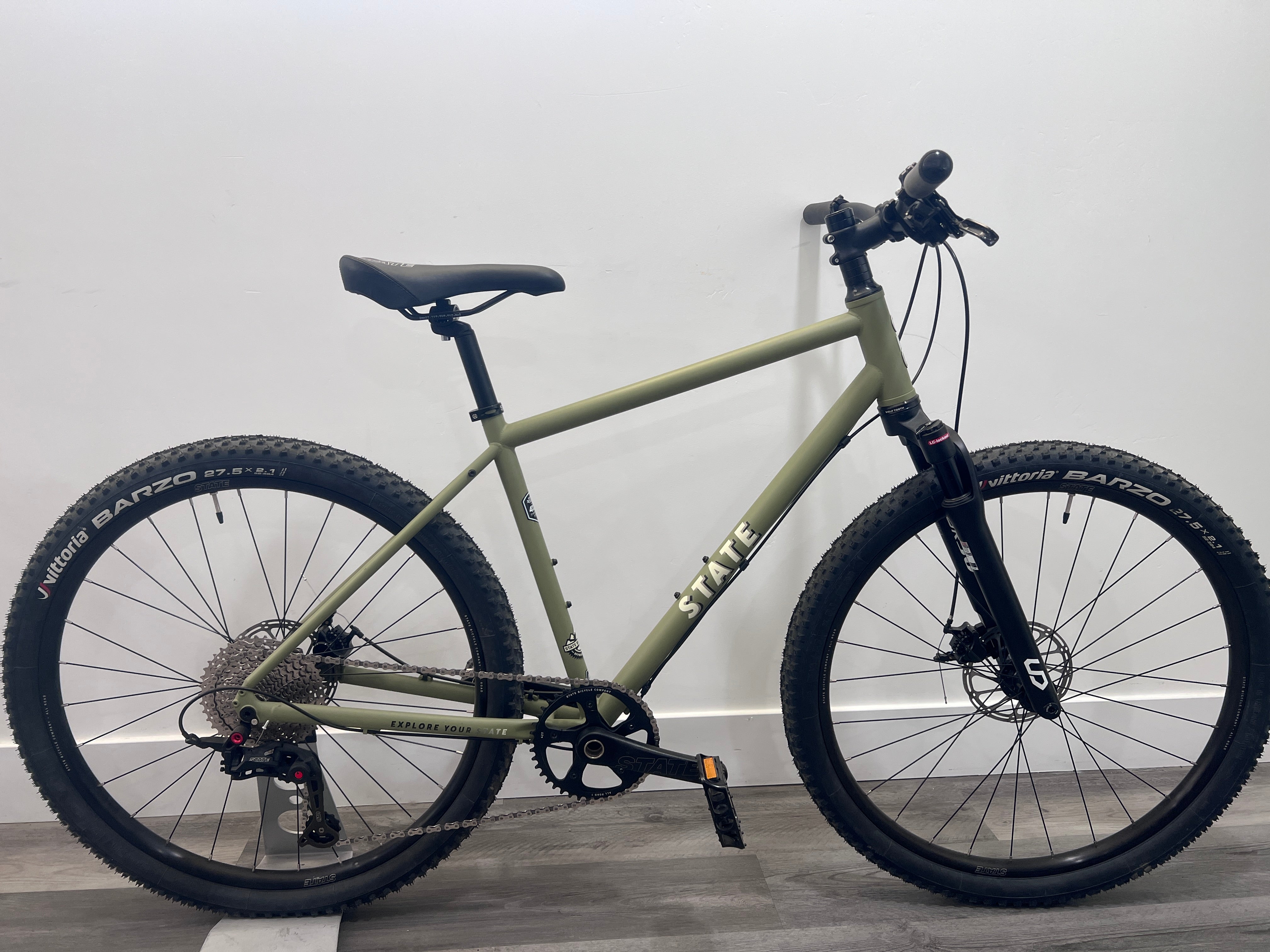 olive green road bike