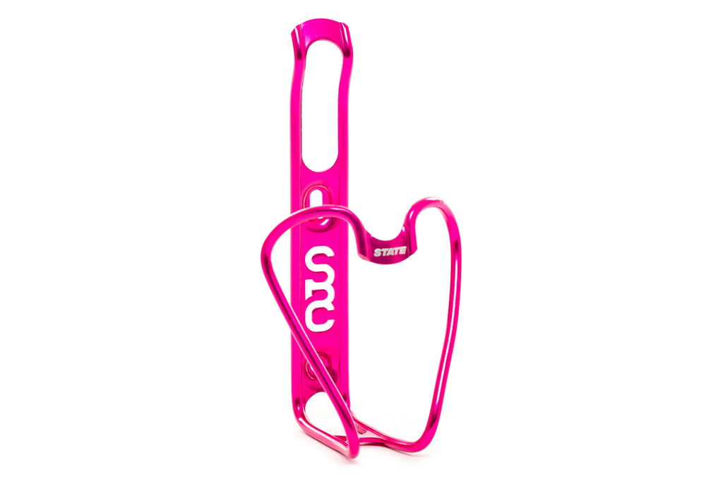 State Bicycle Co. Monogram 6061 Aluminum Anodized Bottle Cage - Pink